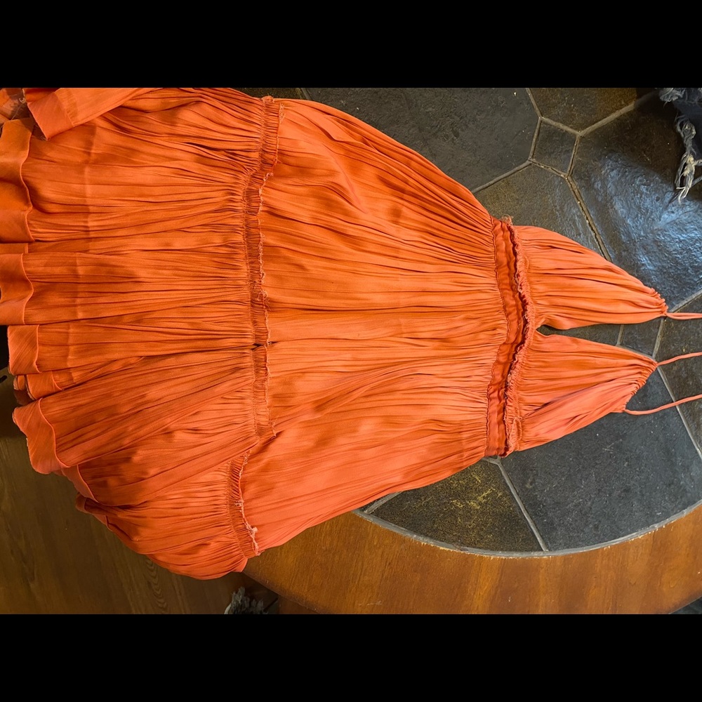 Silky orange free people dress